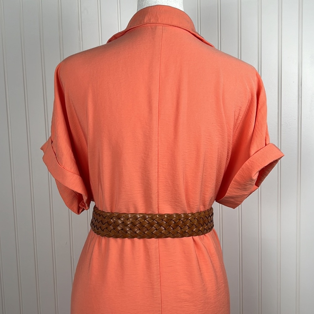Ann Taylor Factory Orange Button-Down Dress - Picture 11 of 16